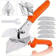 MYLEUS Multi Angle Miter Shear Cutter with 5 Replacement Blades and Spanner - 45 to 135 Degree Miter Snips Cutting Tool for DIY Projects and Small Jobs