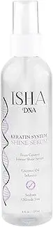 ISHA DNA Keratin Treatmen System Hair Shine Serum Drops - Frizz Control - Instant Shine - Coconut and Argan Oil Infused with Vitamin E - Smoothing and Straightening - Sulfate Free