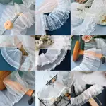 1M 雙層 RUCHE 蕾絲裝飾 DIY 手工工藝衣服裙子窗簾縫紉配件