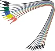 ROBAUN 1Set 20CM Plastic Metal Logic Analyzer Cable Gripper Probe Test 10-pin Hook Clamp Set for Chips Pins Connecting Testing