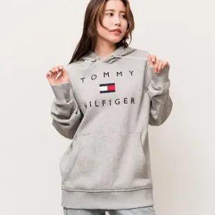 【Tommy Hilfiger】男版 刺繡大寫字母國旗LOGO 帽T 薄刷毛 連帽長袖(秋冬新品)