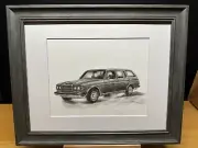 Drawing of a 1979 - 1985 Mercedes 300TD Station Wagon Graphite Pencil Sketch