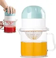 Manual Juicer - Compact Fruit Juicer, Handheld Fruit Squeezer, Kitchen Tool | No Pulp Extractor with 450ml Clear Cup, Portable Juice Extractor for Travel, Dorm, Home, Lime, Guava, Pomegranate, Orange