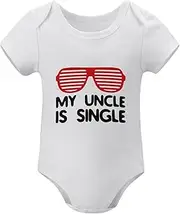 [WOOYONGING] My Uncle Is Single Newborn Romper Neutral Short Sleeve Baby Boy One Piece Outfits White Baby Girl Rompers 9-12 Mon