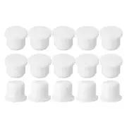 15Pcs Solid Silicone Hole Plug for 8.5mm/0.33" Hole, 0.31" Plug Height, White