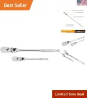 84 Tooth Locking Flex Head Teardrop Ratchet Set - 2 Pc. Professional Tool Set