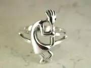LARGE DETAILED STERLING SILVER KOKOPELLI RING size 8 style# r0516