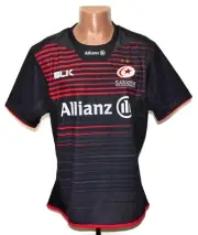 SARACENS RUGBY UNION SHIRT JERSEY BLK L