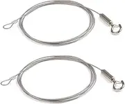 2PCS Adjustable Picture Hanging Wire Kit with Loop and Hook, 2m x 1.5mm Heavy Duty Mirror Frame Hanging Wire, Stainless Steel Hanging Wire Rope for Mirror, Picture, Light/Lamp Hold Up to 44lb.