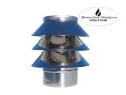 6" (150mm) Stainless Steel Anti down draft Wind/ Rain hat cowl flue Wood heater