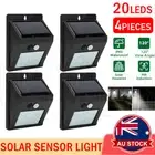 4PCS 20 LED Solar IP65 PIR Motion Sensor Light Garden Outdoor Security Lights