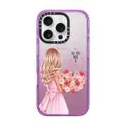 iPhone 16 Pro Impact Case MagSafe Compatible Lady with flowers (blonde)