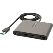 StarTech.com USB 3.0 to Quad HDMI Adapter, USB to 4x HDMI Monitor Converter for Windows (no support for macOS/ChromeOS/Linux) -