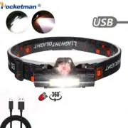 30000LM LED Headlamp COB Headlight Portable Worklight With Built-in Battery