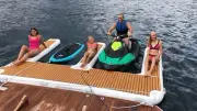 Inflatable E Style Dock Platform For Jet Ski Park With Non-Slip Surface Floating