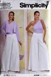 SIMPLICITY PATTERN 9925 TOP PANTS SHRUG MISSES SIZES 16 18 20 22 24 UNCUT