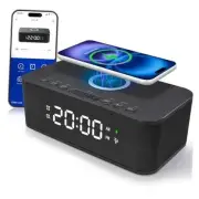 Dual Alarm Clock Radio Bedroom, Digital Alarm Clocks Bedroom Bluetooth, Up to