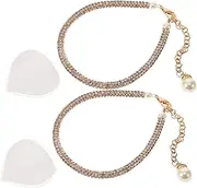 [Holibanna] Rhinestone High Heel Straps Anklet Tassel Shoe Chain Boho Foot Jewelry Bracelet Ankle Chain Ankle Strap Shoes for Women ’ Foot Jewelry Boho Shoe Jewelry Rhinestones Golden