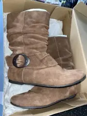Dr Scholls Oakland Boots Womens 8 M Booties Brown Suede Mocha