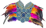 [UxicRuya] Artificial Feather Shrug Shawl Halloween Capelet for Show Performance Birthday