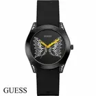 Guess W0023L10 Time To Give black Silicone Women's Watch NEW