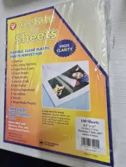 Hygloss Acetate Like Sheets 100 Pack High Clarity 7 MIL Overlays 8.5" x 11"