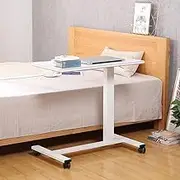 Pneumatic Lifting Bedside Table, Unlimited Height Adjustment 76-108Cm, Simple Nursing Table, Home Movable Dining Table
