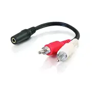 Coboc - STEREO-RCA-FM-6" - 3.5mm Stereo Female to 2 RCA Male Cable - Black