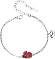 [HONMEET] Bracelet for Women Chinese Style Zodiac Charm Silver Bracelet Mood Change Jewelry for Teens Girls