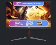 AOC 27' 4K IPS HDR400, LCD W-LED 16:9, 3840 x 2160 UHD HDR10 Speakers HDMI 2.1 x