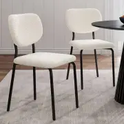 White Whisper Teddy Fabric Dining Duo