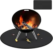 Kovshuiwe Round Fire Pit Mat 91cm,Fire Pit Mat for Deck Fireproof,Camping Firepit Mat,Grass Heat Resistant Mat,Outdoor Deck and Patio Mat Grill Pad - Lightweight Washable Floor Mats
