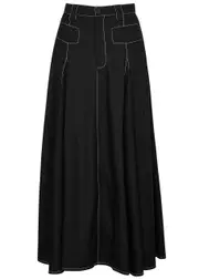 Lovebirds Twill Maxi Skirt - Black And White - M (UK14) M (UK14)