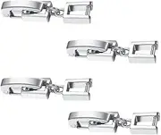 4 PCS Bracelet Extender Clasps,Granmagazz Fold Over Clasp, Fold Over Clasp Extender, Brass Watch Strap Clasps Jewelry Extender for Bracelets, Watches, Necklaces Crafts Making (Silver)