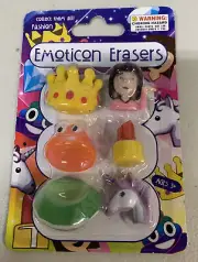 Emoji Erasers Crown Girl Poo Lipstick Diamond Unicorn Emoji 6 Pack School eraser