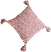 Plush Pillow Cases Square Pillow Covers Chenille Knitting Pillowslip Pink Without Pillow Core