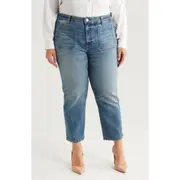 KUT from the Kloth Elizabeth Patch Pocket High Waist Crop Straight Leg Jeans