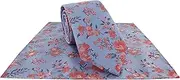 [Michelsons of London] Textured Springtime Floral Tie & Pocket Square Set