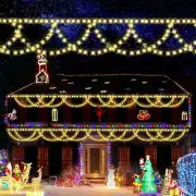 Christmas Lights, 380 LEDs 34FT Half-Round String Lights Extendable Plug with 8