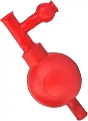 Homoyoyo Professional 3 Valves Suction Bulb Pipette Filler for Lab Use Red Strong Suction Long-lasting