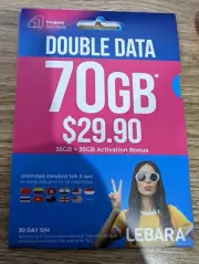 Lebara $29.90 SIM Card Starter Pack Upto 70GB Data Call Text Net International
