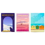 Set of Retro Travel Wall Art (African Travel)