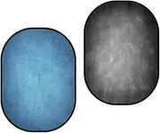Kate Collapsible Backdrop Pop Up Photo Backdrops Gray Blue Folded Background for Portrait Photography, for Video, for Live Stream, 5x6.5ft