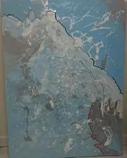 large interior abstract acrylic painting on canvas hand painted 36x48 size