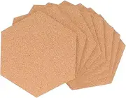 NUOBESTY Hexagon Wood Pieces Small Corkboard Hexagon Cork Board Wall Bulletin Board Set