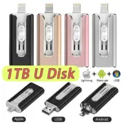 1TB USB Flash Drive U Disk 3 in 1 Storage Memory Stick For iPhone iPadPC Android