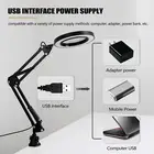 5X Magnifying Glass Desk Lamp LED Light Study Lamp USB Power W/ 3 Dimming Modes