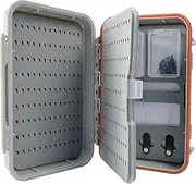Aventik Large Capacity Waterproof Fly Fishing Box 4-Layer Foam Tackle Fishing Box for Freshwater Saltwater Streamer Storage with 2 Mini Hook box Piece Magnetic and Hook threader (H039X)