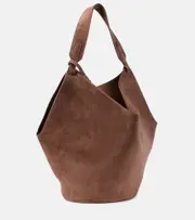 [Khaite] Khaite Lotus Medium suede tote bag One Size brown