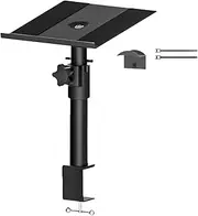 Generic Clamp Desktop Speaker Stand Desk Mount Shelf Tray Audio Stand Speaker Support for Laptop, 1 Piece